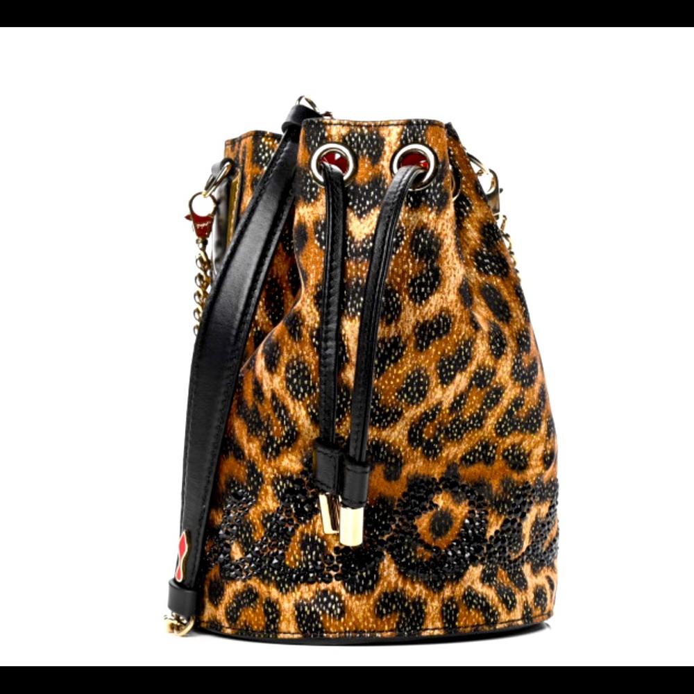 Christian Louboutin leopard print Mary Jane bucket bag